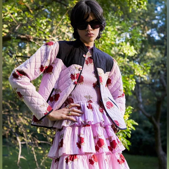 NWT Alix of Bohemia Cabana Ruby Rosette Dress Smocked Cotton Mini Dress Large - Picture 4 of 12